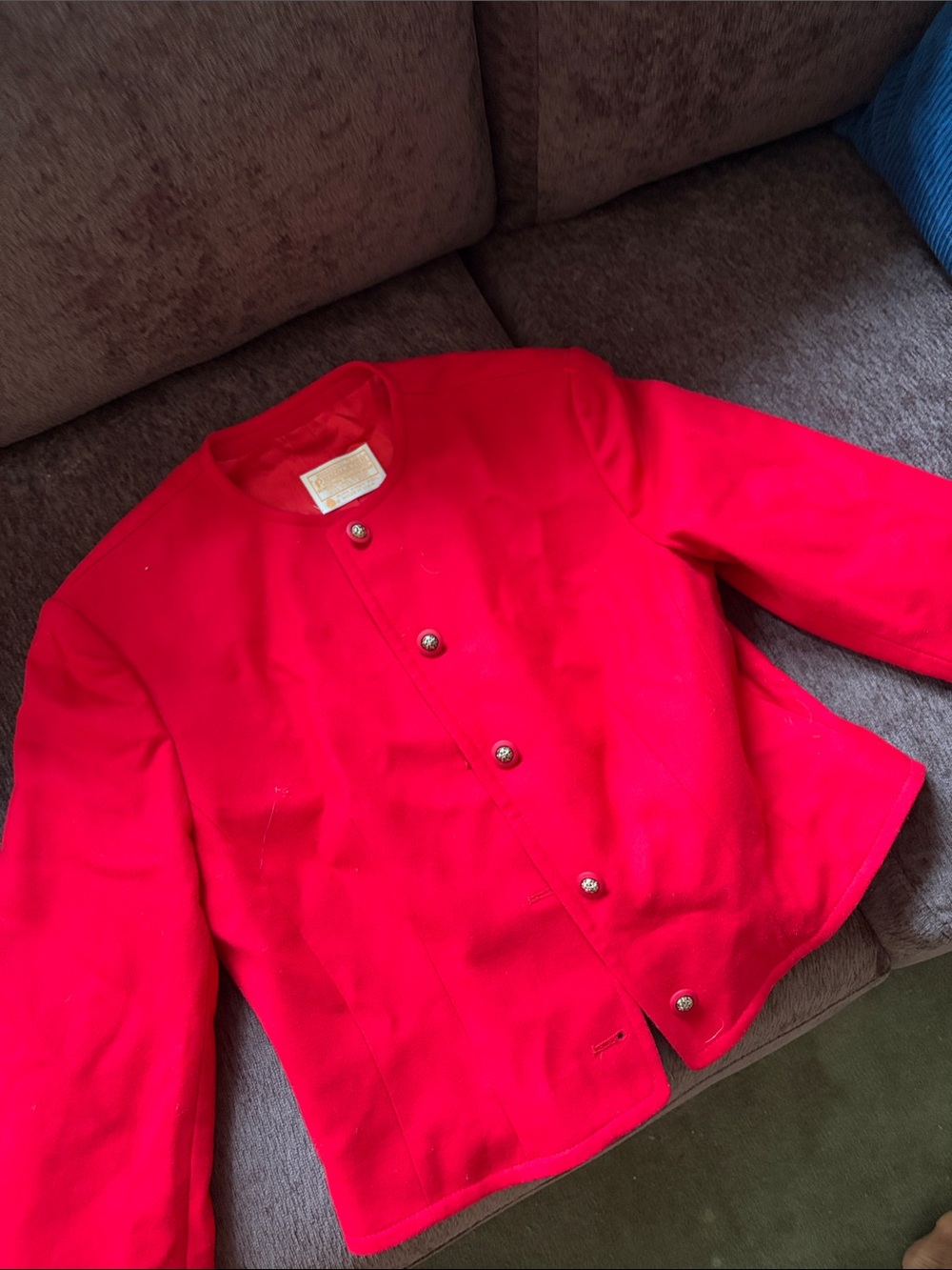 Classic Red Women’s Virgin Wool ' Jacket - Button Front